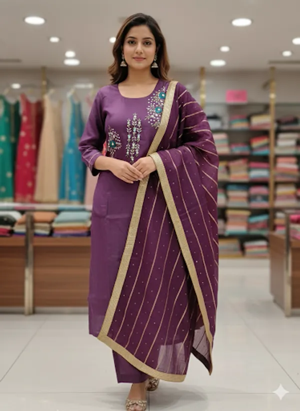 Purple_Cotton_Kurta_Set_For_Women