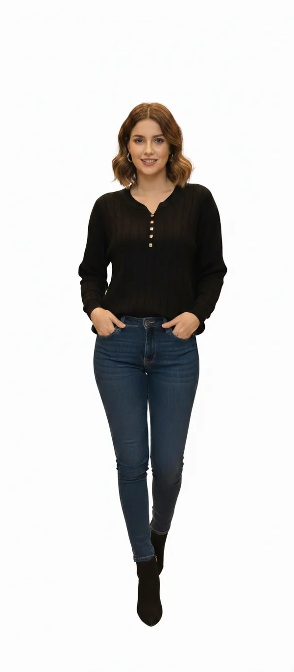 Black_Cotton_Blend_Top_For_Women