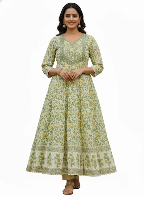 Green_Cotton_Anarkali_Suit_For_Women