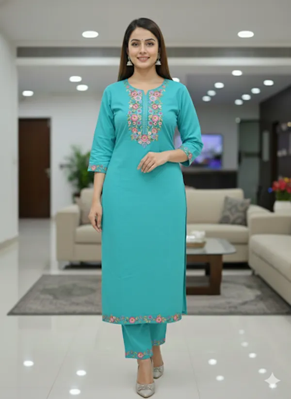 Sea_Green_Cotton_Suit_Set_For_Women