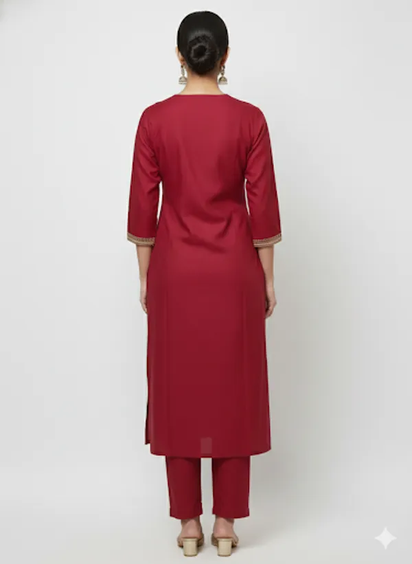 Maroon_Silk_Kurta_Set_For_Women