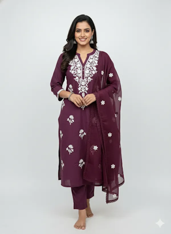 Purple_Cotton_Kurta_Set_For_Women