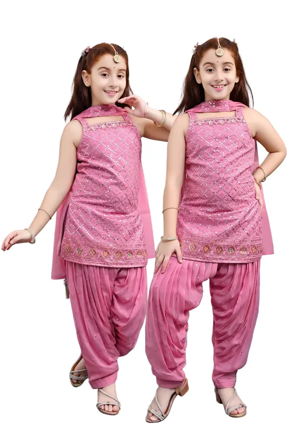 Pink_Cotton_Kurti_Patiala_And_Dupatta_Set_For_Girls