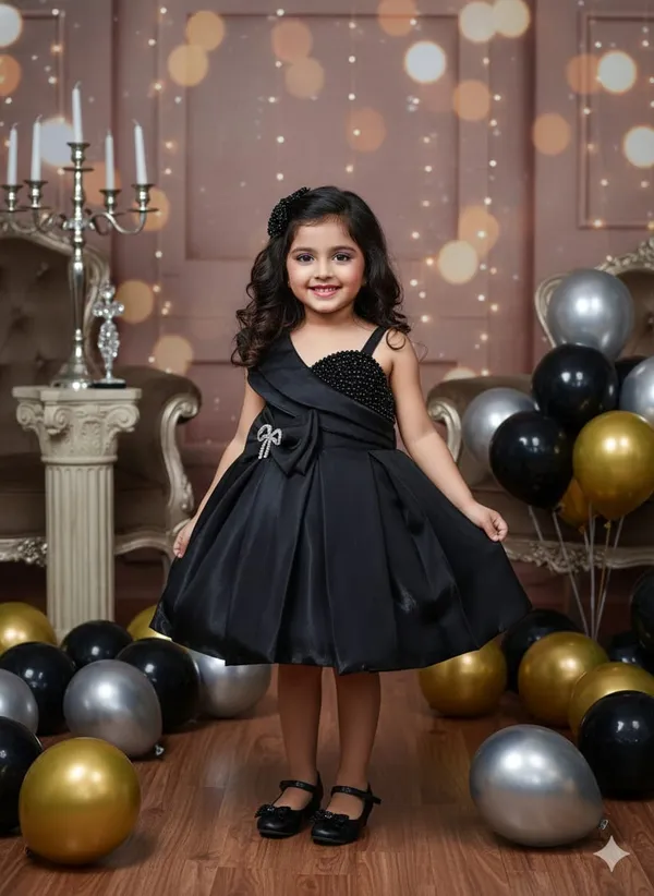 Black_Cotton_Blend_Dress_For_Girls