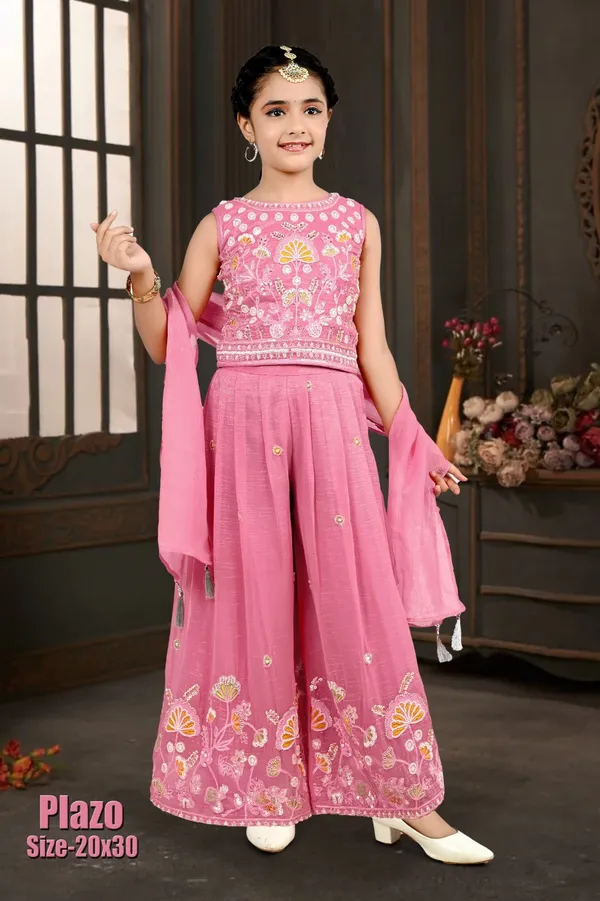 Pink_Cotton_Plazo_Set_For_Girls