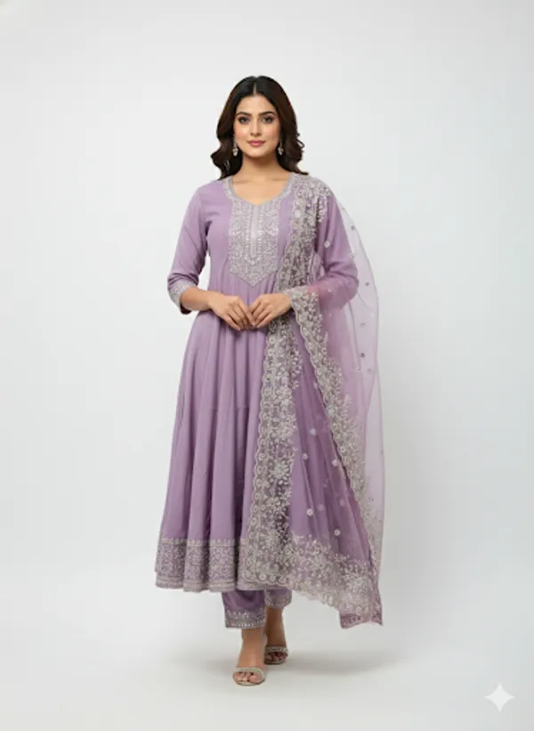 Light_Purple_Cotton_Anarkali_Set_For_Women