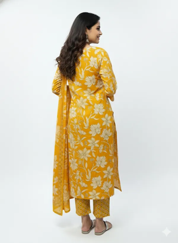 Yellow_Cotton_Blend_Suit_Set_With_Dupatta_For_Women