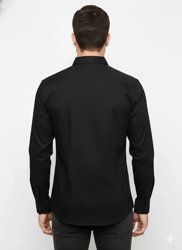 Black_Cotton_Blend_Shirt_For_Men