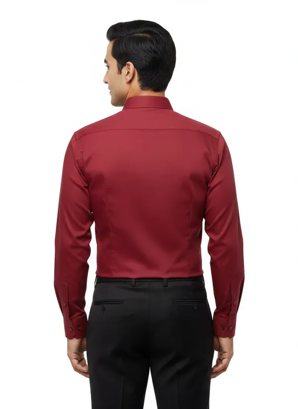 Maroon_Cotton_Blend_Shirt_For_Men