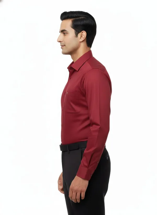Maroon_Cotton_Blend_Shirt_For_Men