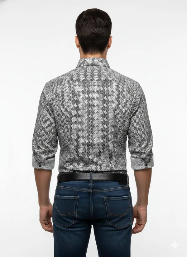 Grey_100%_Premium_Cotton_Blend_Shirt_For_Men