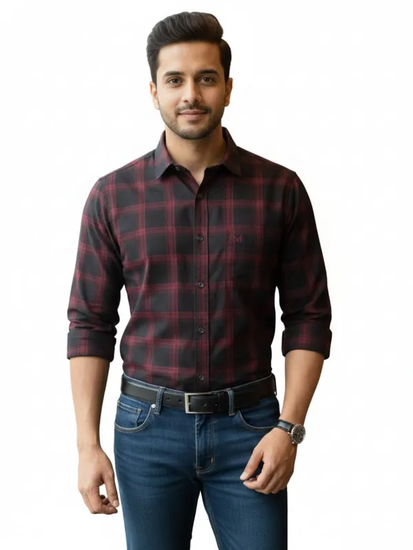 Dark_Brown_100%_Cotton_Shirt_For_Men