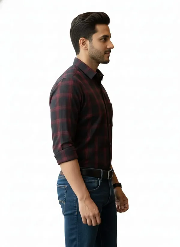 Dark_Brown_100%_Cotton_Shirt_For_Men