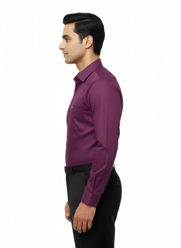 Dark_Purple_Cotton_Blend_Shirt_For_Men