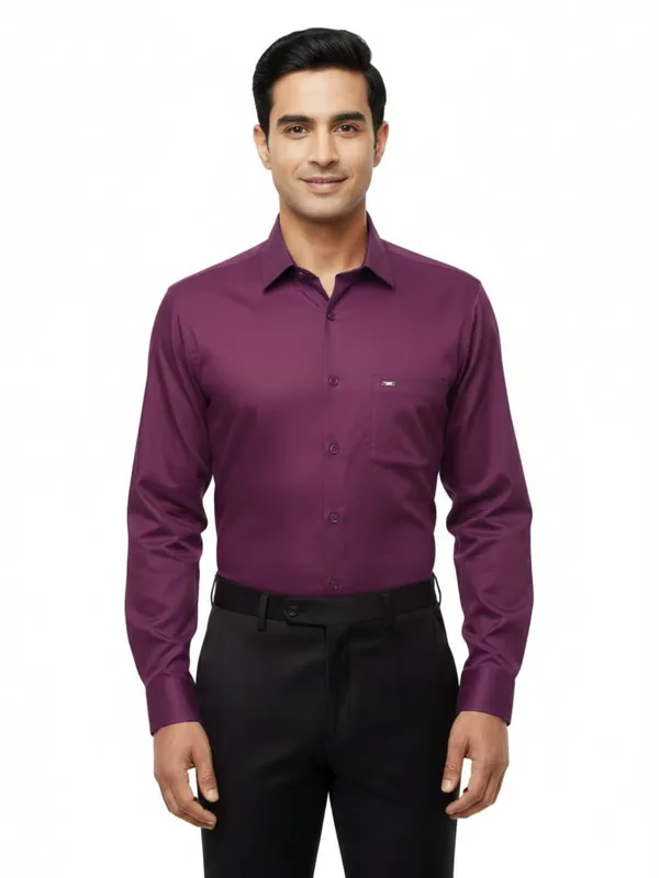 Dark_Purple_Cotton_Blend_Shirt_For_Men
