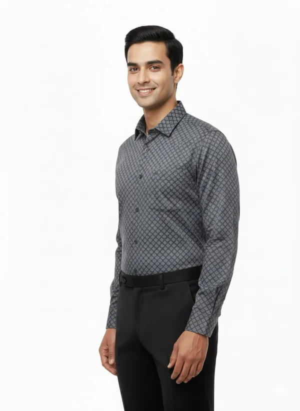 Grey_Cotton_Blend_Shirt_For_Men