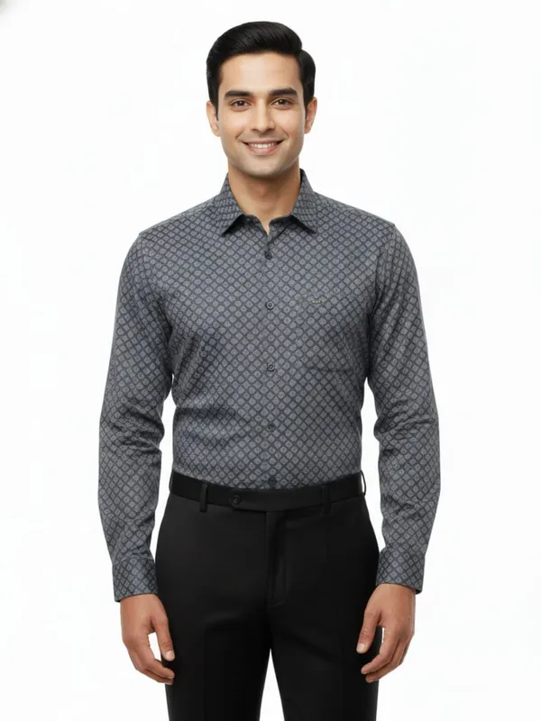 Grey_Cotton_Blend_Shirt_For_Men