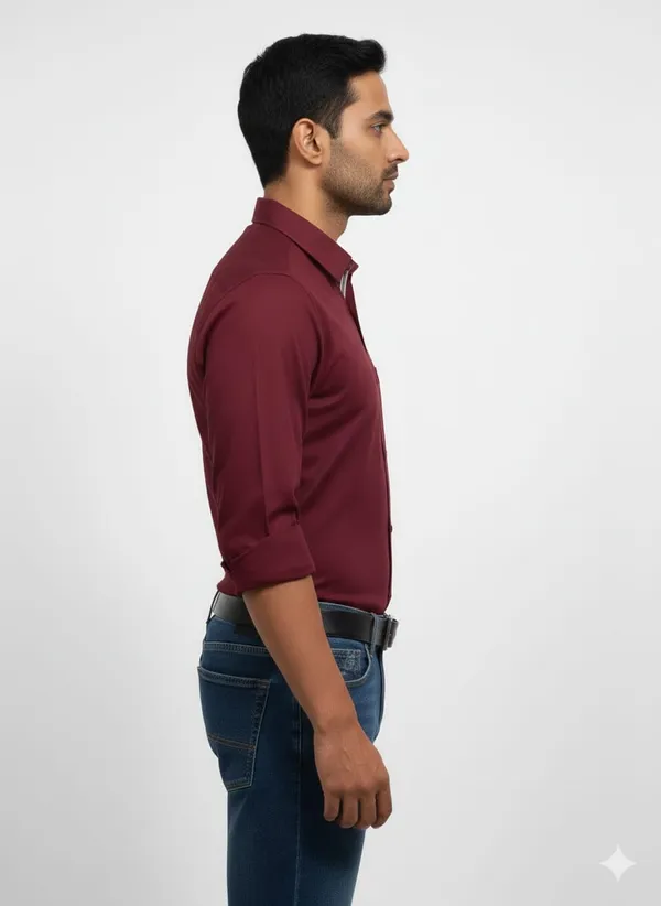 Maroon_100%_Cotton_Shirt_For_Men