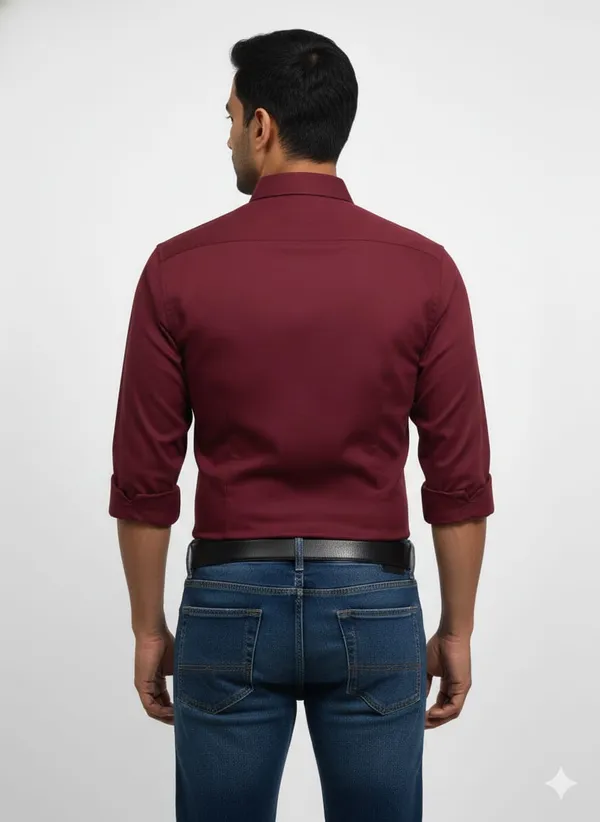Maroon_100%_Cotton_Shirt_For_Men