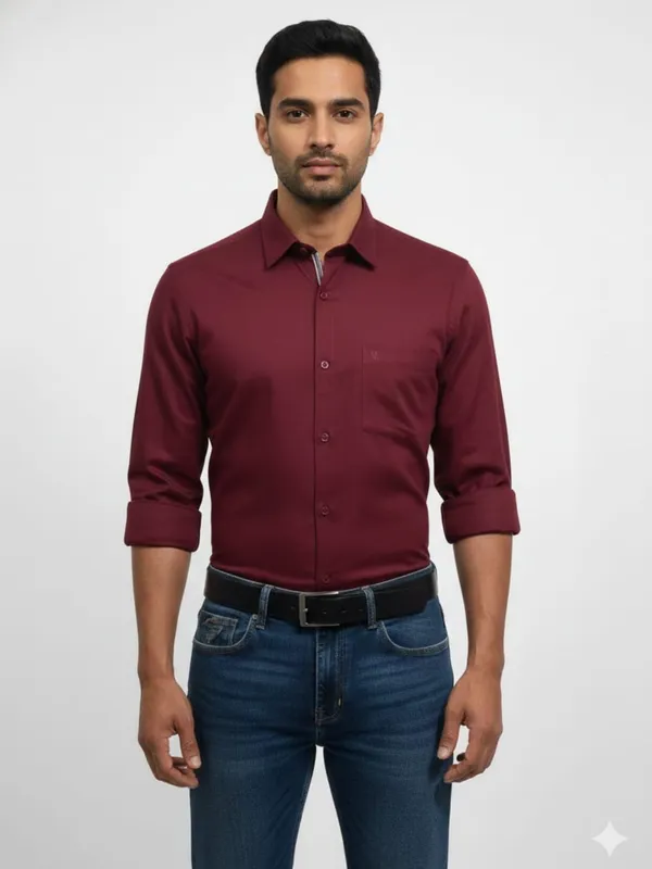 Maroon_100%_Cotton_Shirt_For_Men