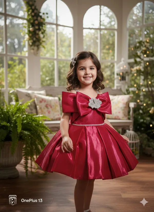 Dark_Pink_Cotton_Blend_Frock_For_Girls