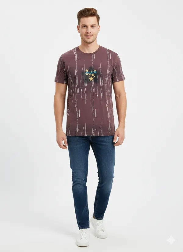 Maroon_100%_Premium_Cotton_Blend_T-Shirt_For_Men
