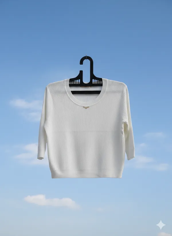 White_Cotton_Blend_Top_For_Women