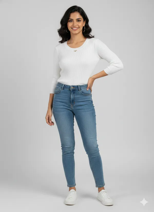 White_Cotton_Blend_Top_For_Women