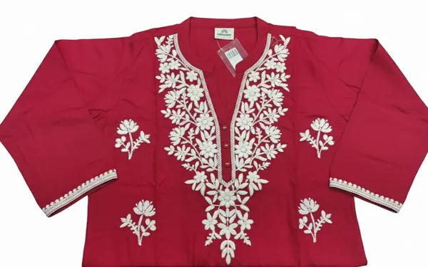 Red_Cotton_Kurta_Set_For_Women