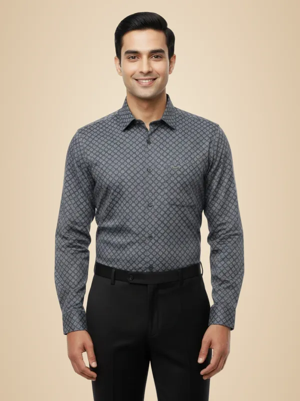 Grey_Cotton_Blend_Shirt_For_Men