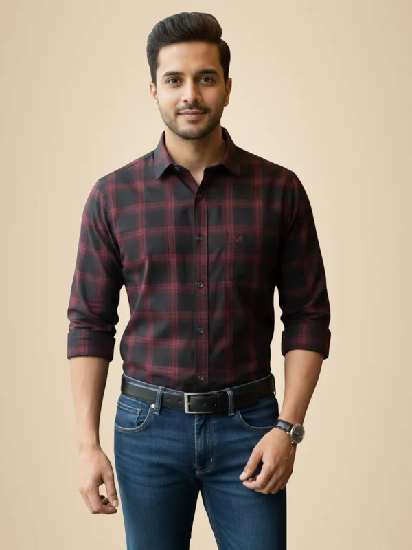 Dark_Brown_100%_Cotton_Shirt_For_Men
