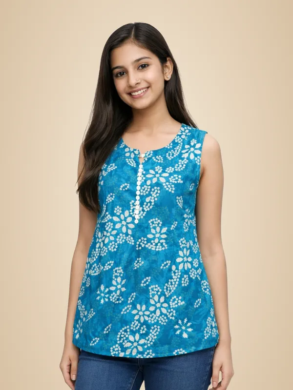 Blue_100%_Cotton_Top_For_Women