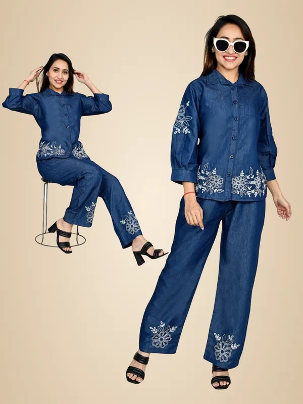 Blue_Cotton_Co-Ord_Set_For_Women