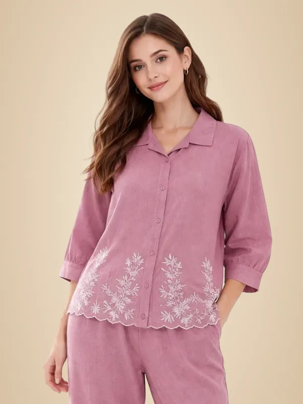 Pink_Cotton_Linen_Co-Ord_Set_For_Women