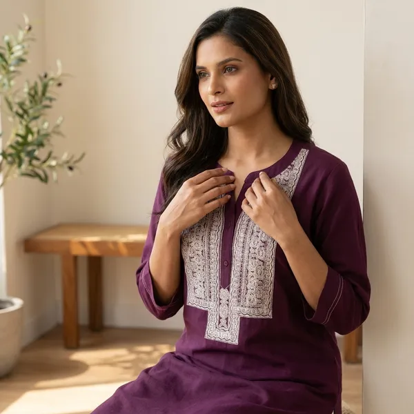 Maroon_Cotton_Top_For_Women