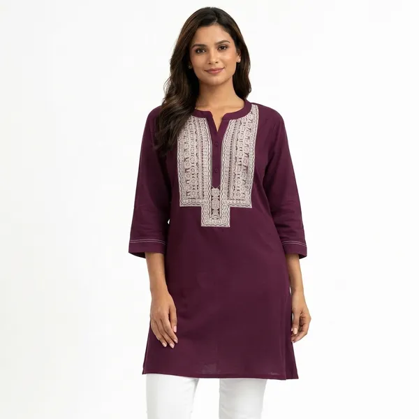 Maroon_Cotton_Top_For_Women