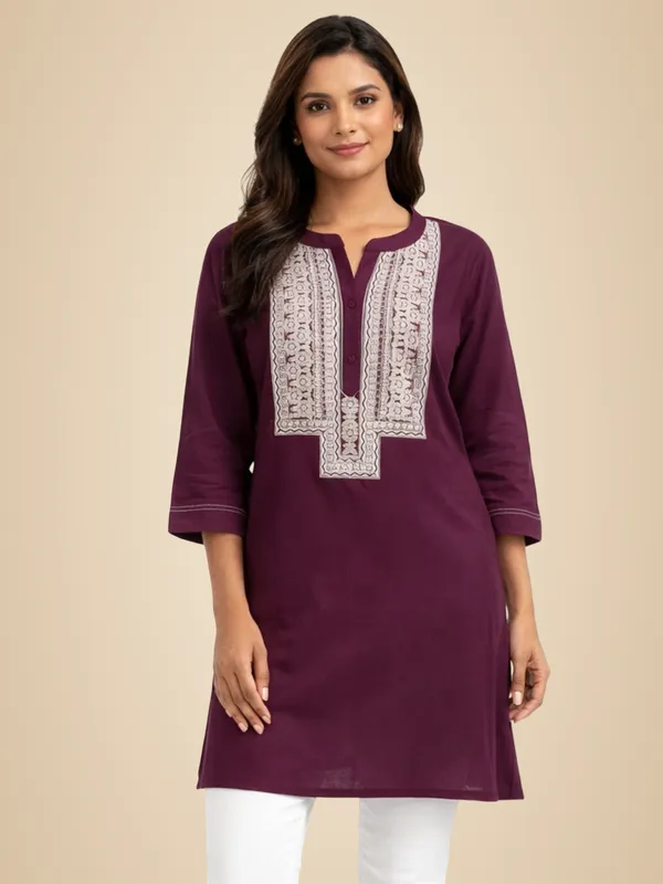 Maroon_Cotton_Top_For_Women