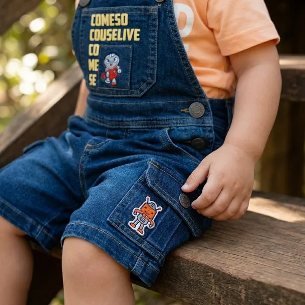Peach_And_Blue_Cotton_Dungaree_Set_For_Kids