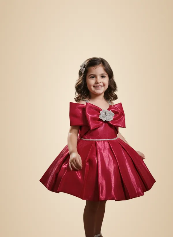 Dark_Pink_Cotton_Blend_Frock_For_Girls