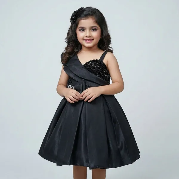 Black_Cotton_Blend_Dress_For_Girls