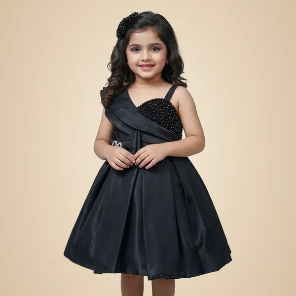 Black_Cotton_Blend_Dress_For_Girls
