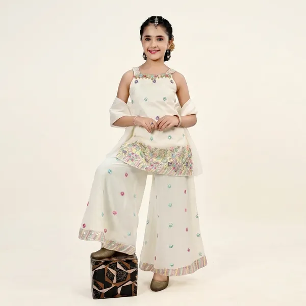 Cream_Cotton_Sharara_Set_For_Girls