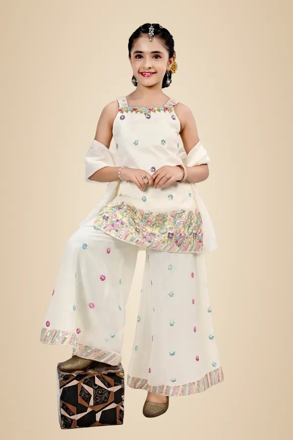 Cream_Cotton_Sharara_Set_For_Girls