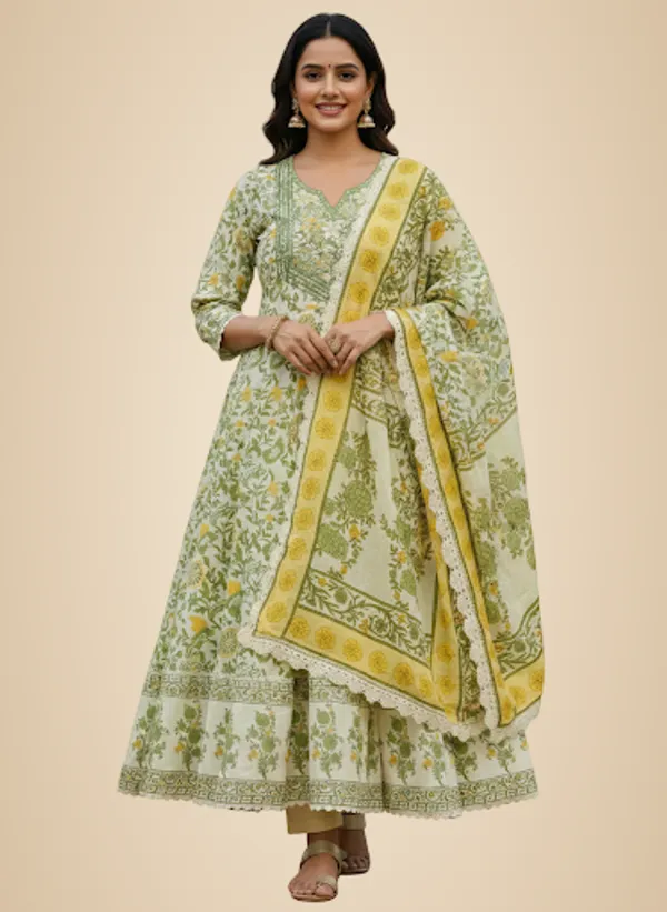 Green_Cotton_Anarkali_Suit_For_Women