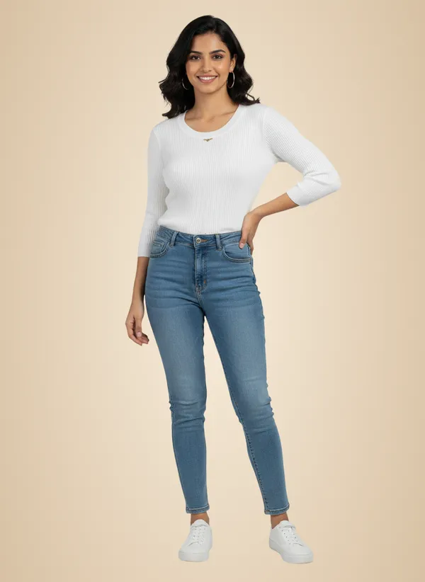 White_Cotton_Blend_Top_For_Women