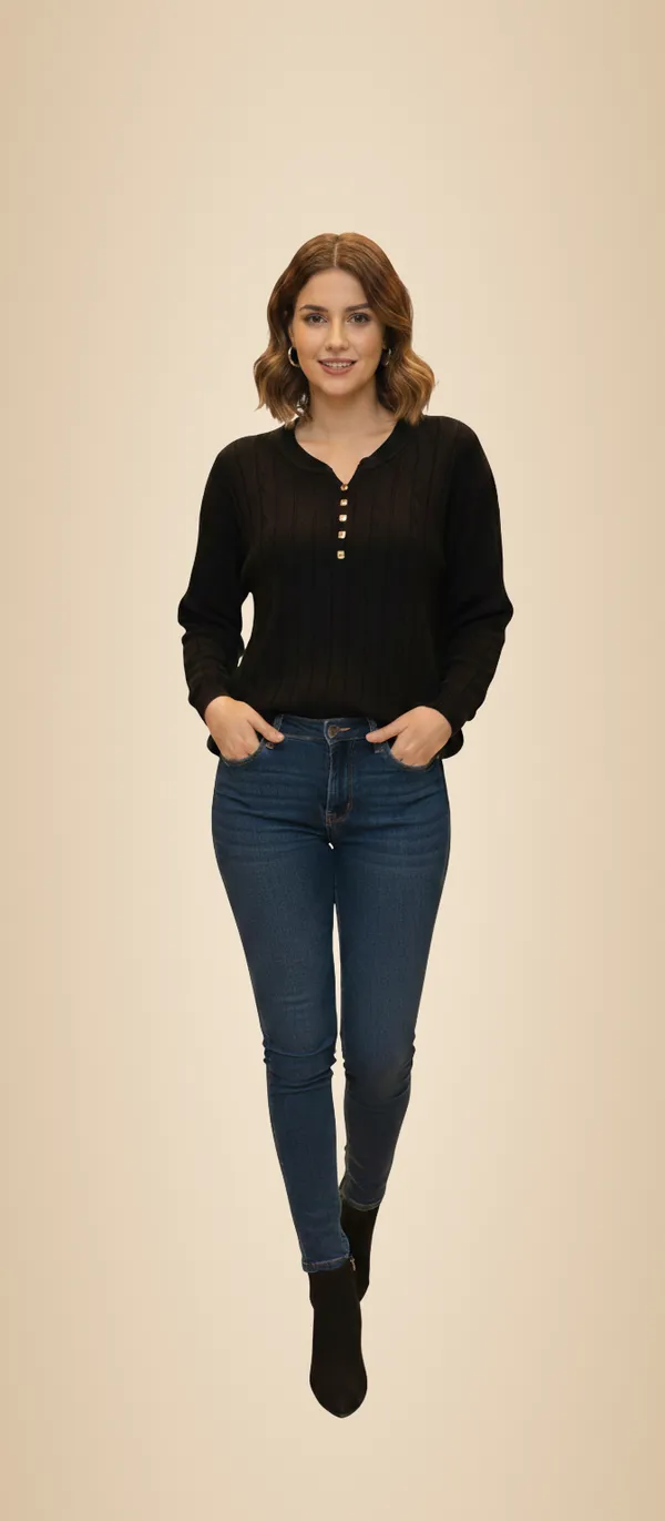 Black_Cotton_Blend_Top_For_Women