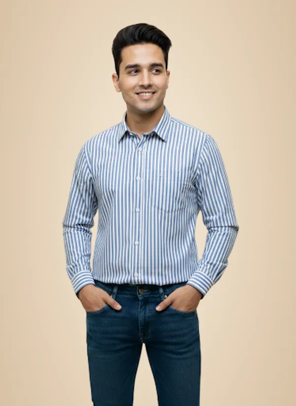 Blue_Cotton_Shirt_For_Men