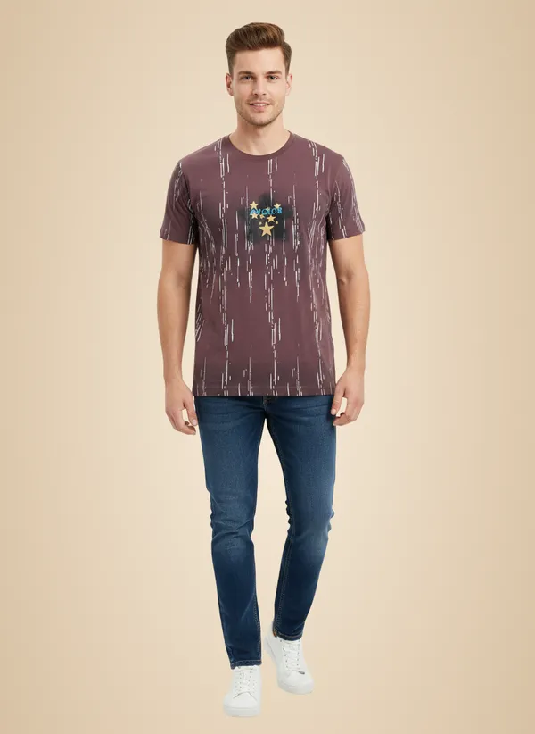 Maroon_100%_Premium_Cotton_Blend_T-Shirt_For_Men