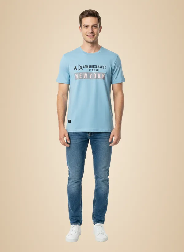 Blue_100%_Premium_Cotton_Blend_T-Shirt_For_Men