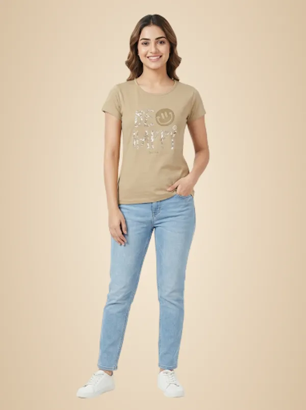 Beige_Cotton_T-Shirt_For_Women
